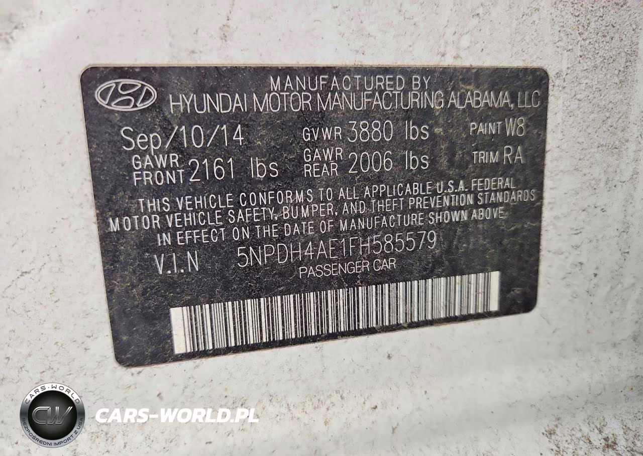 2015 Hyundai Elantra Se VIN:5NPDH4AE1FH585579 - 12
