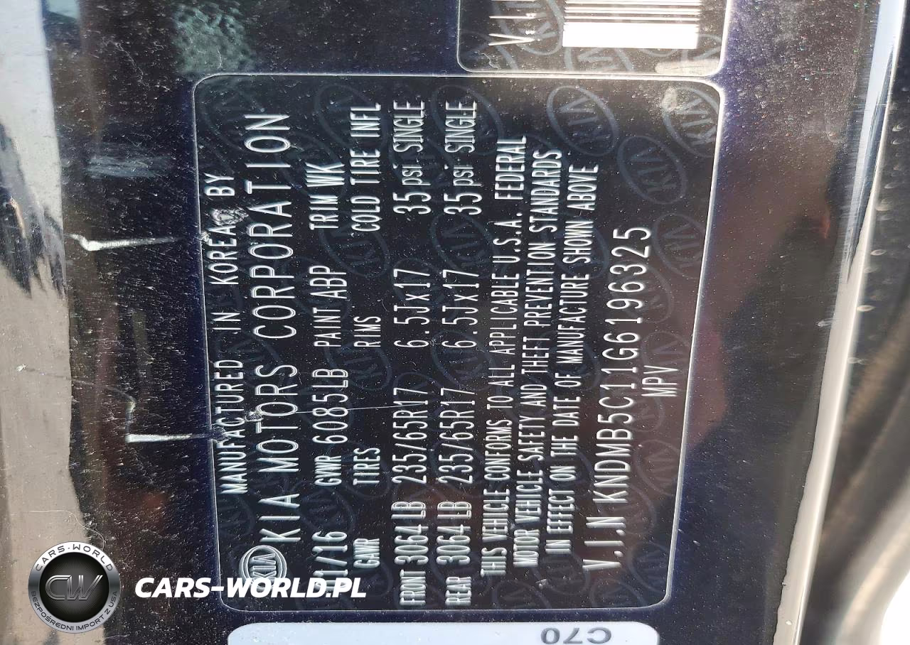 2016 Kia Sedona Lx VIN:KNDMB5C11G6196325 - 14