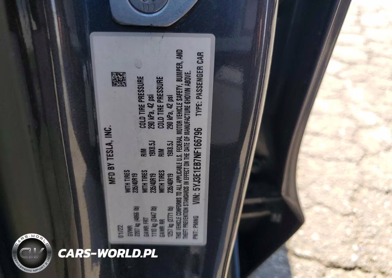 2022 Tesla Model 3 VIN:5YJ3E1EB7NF166796 - 12