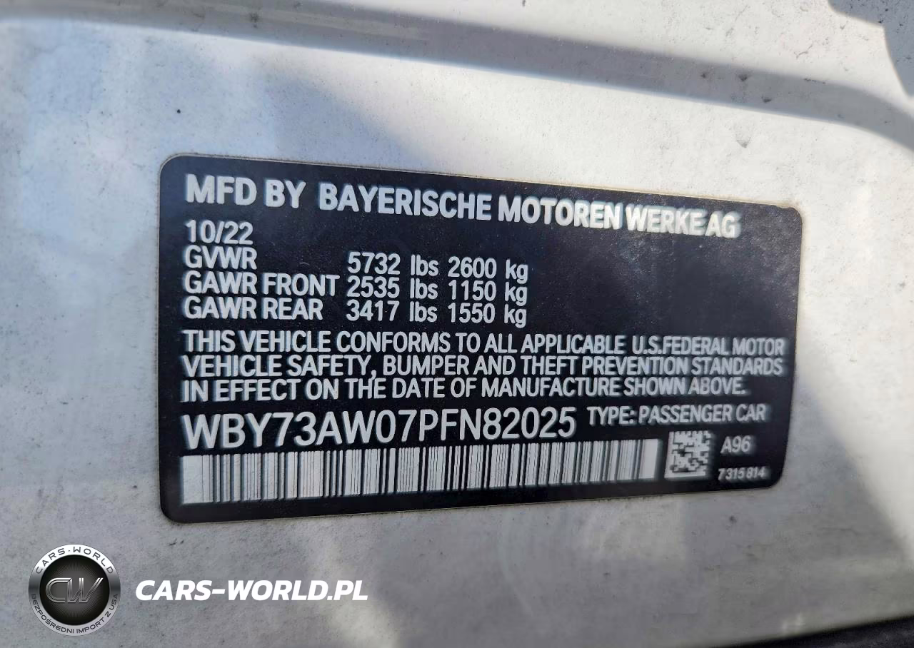 2023 BMW I4 Edrive 40 VIN:WBY73AW07PFN82025 - 12