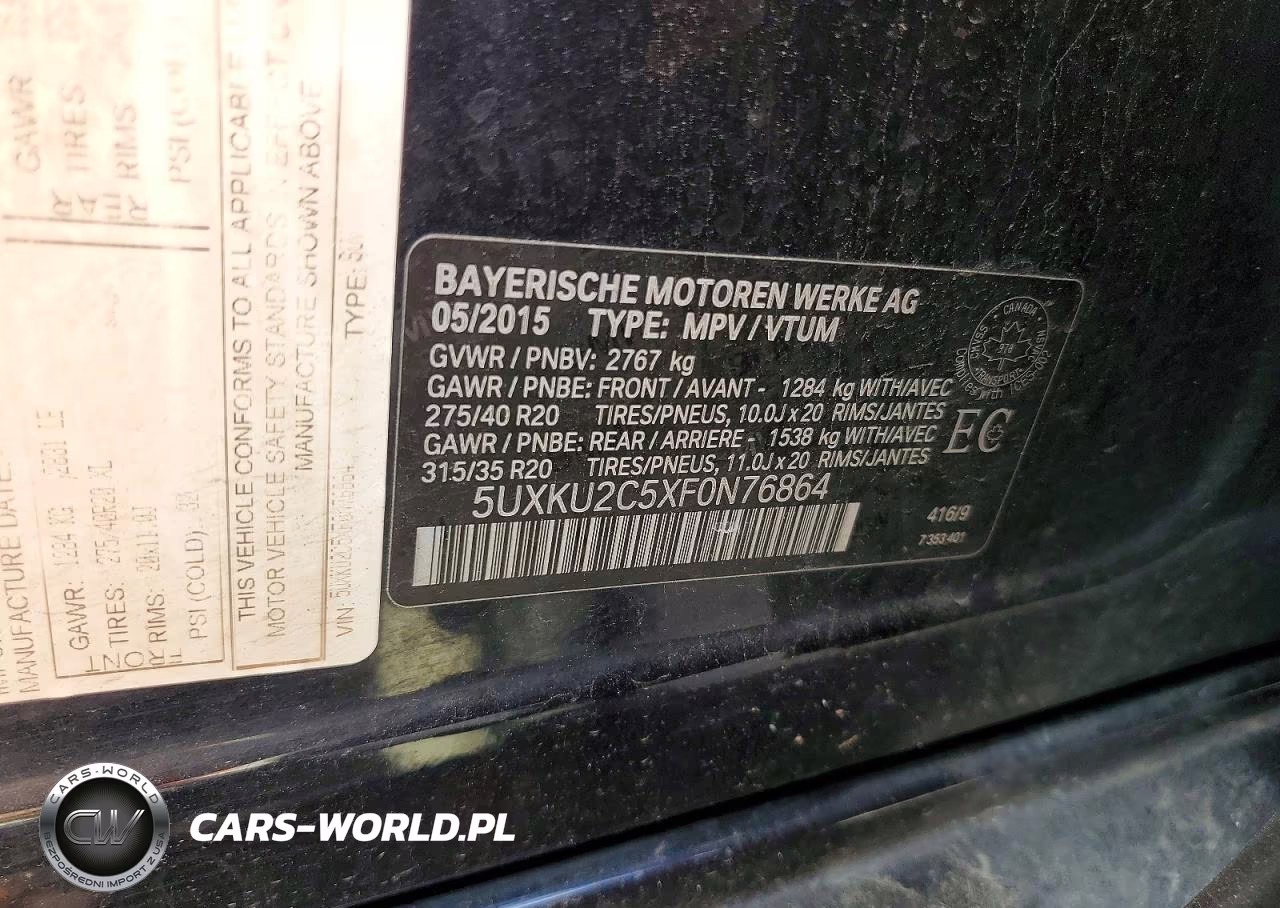 2015 BMW X6 xDrive35I VIN:5UXKU2C5XF0N76864 - 14