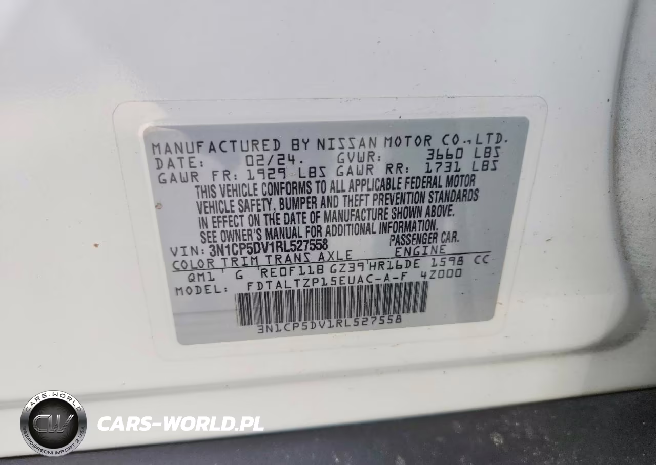 2024 Nissan Kicks Sr VIN:3N1CP5DV1RL527558 - 12