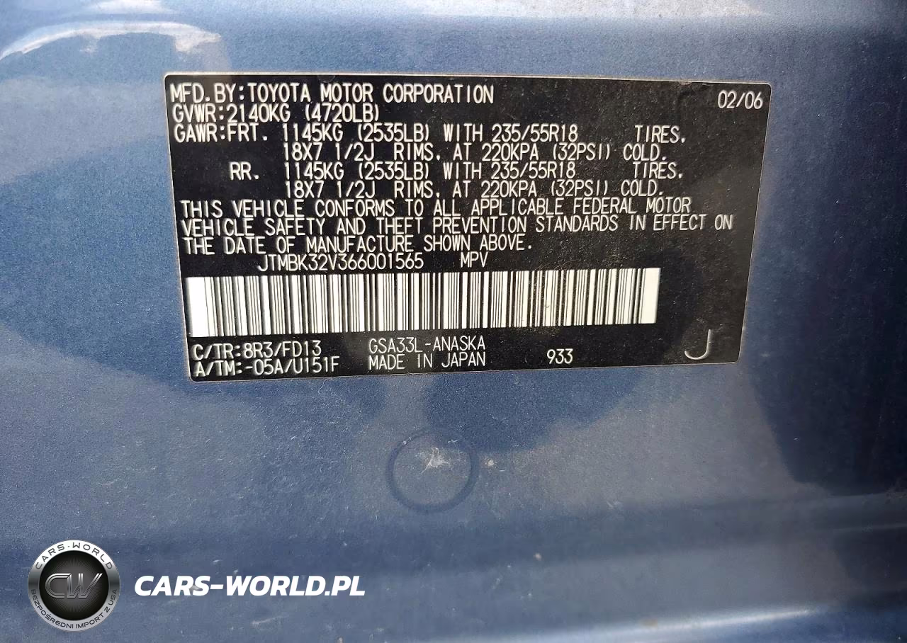 2006 Toyota Rav4 Sport VIN:JTMBK32V366001565 - 13
