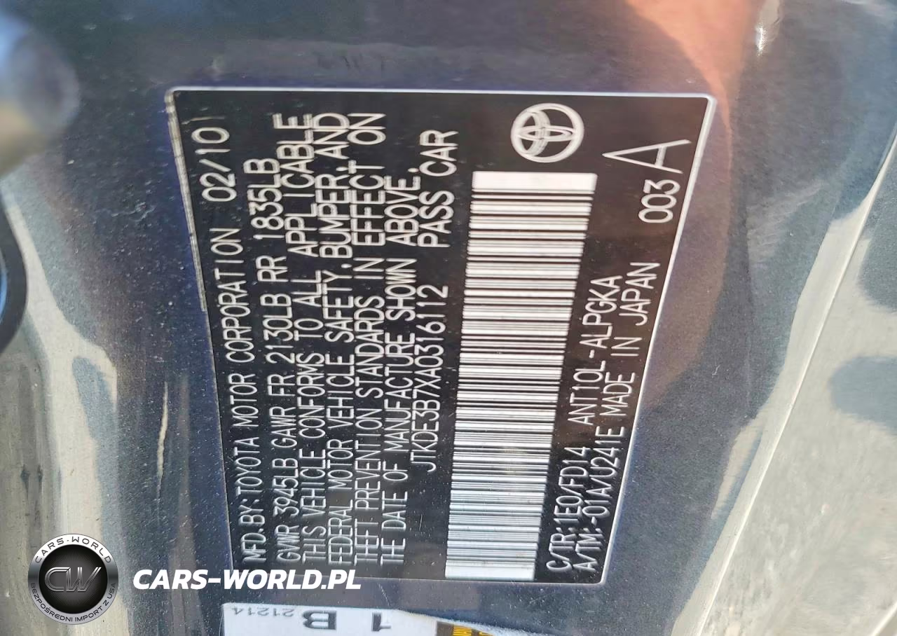 2010 Scion Tc Base VIN:JTKDE3B7XA0316112 - 12