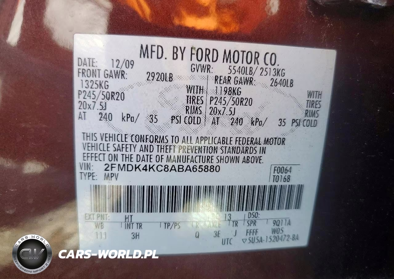 2010 Ford Edge Limited VIN:2FMDK4KC8ABA65880 - 13