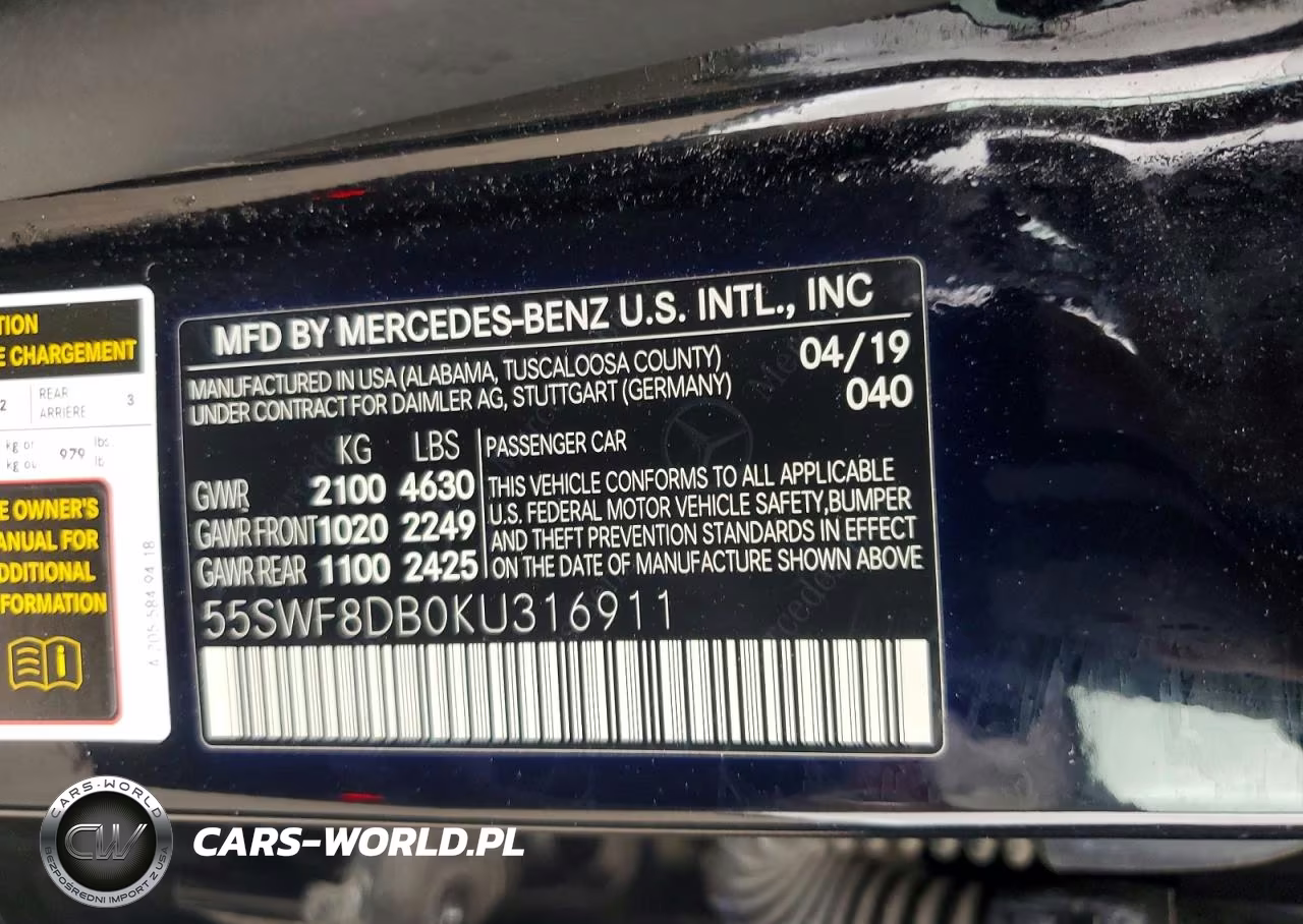 2019 Mercedes-Benz C 300 VIN:55SWF8DB0KU316911 - 12