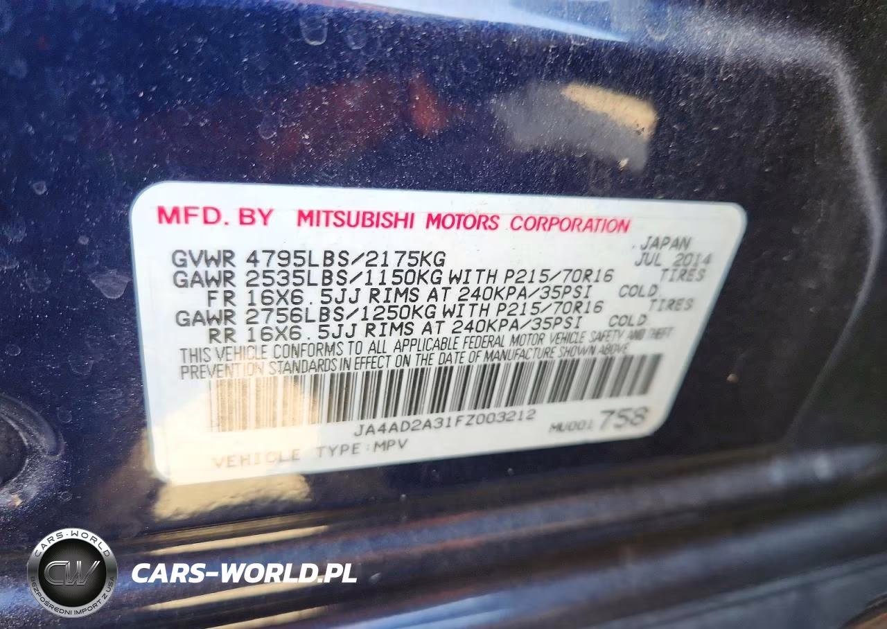 2015 Mitsubishi Outlander Es VIN:JA4AD2A31FZ003212 - 13