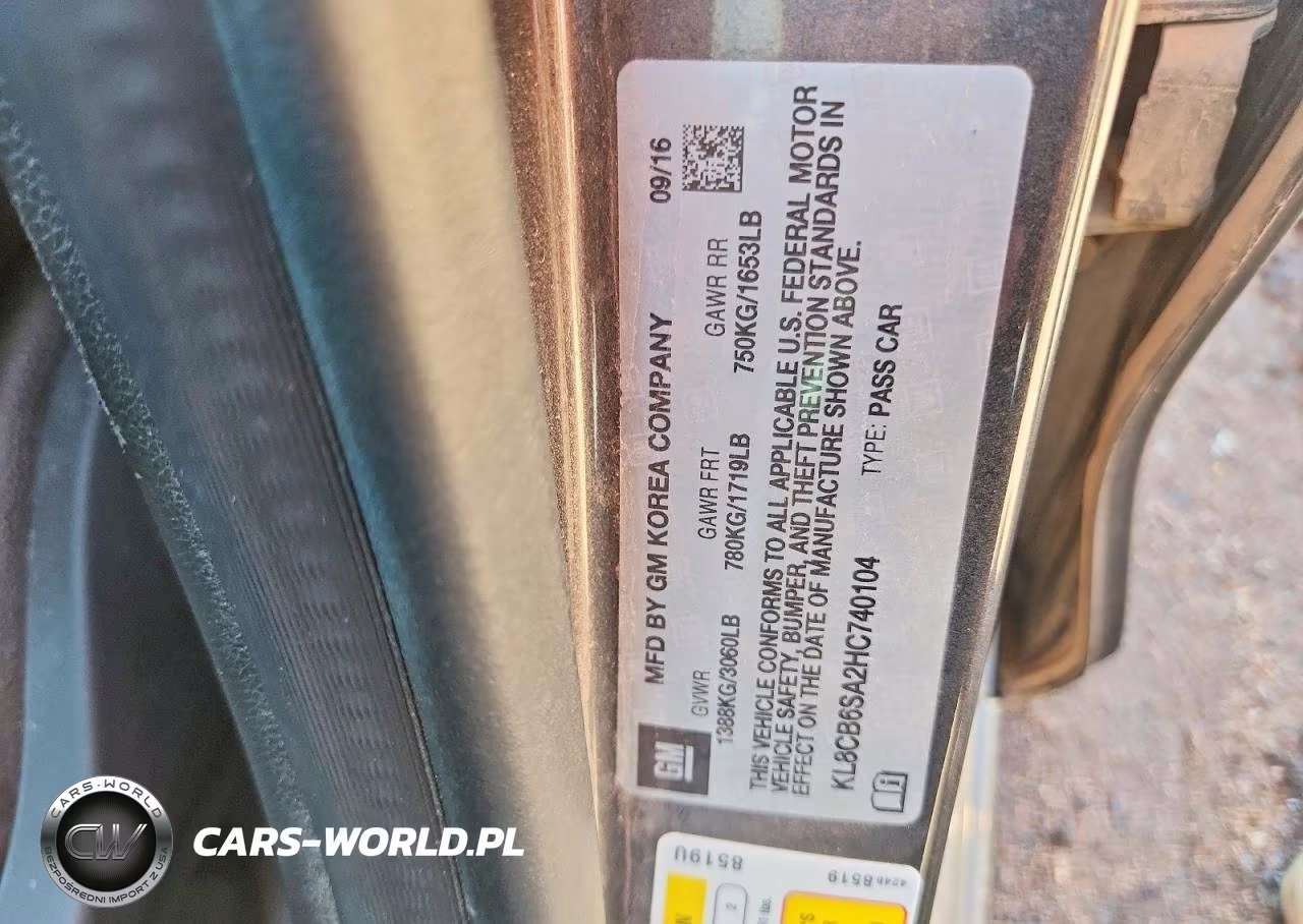 2017 Chevrolet Spark Ls VIN:KL8CB6SA2HC740104 - 12