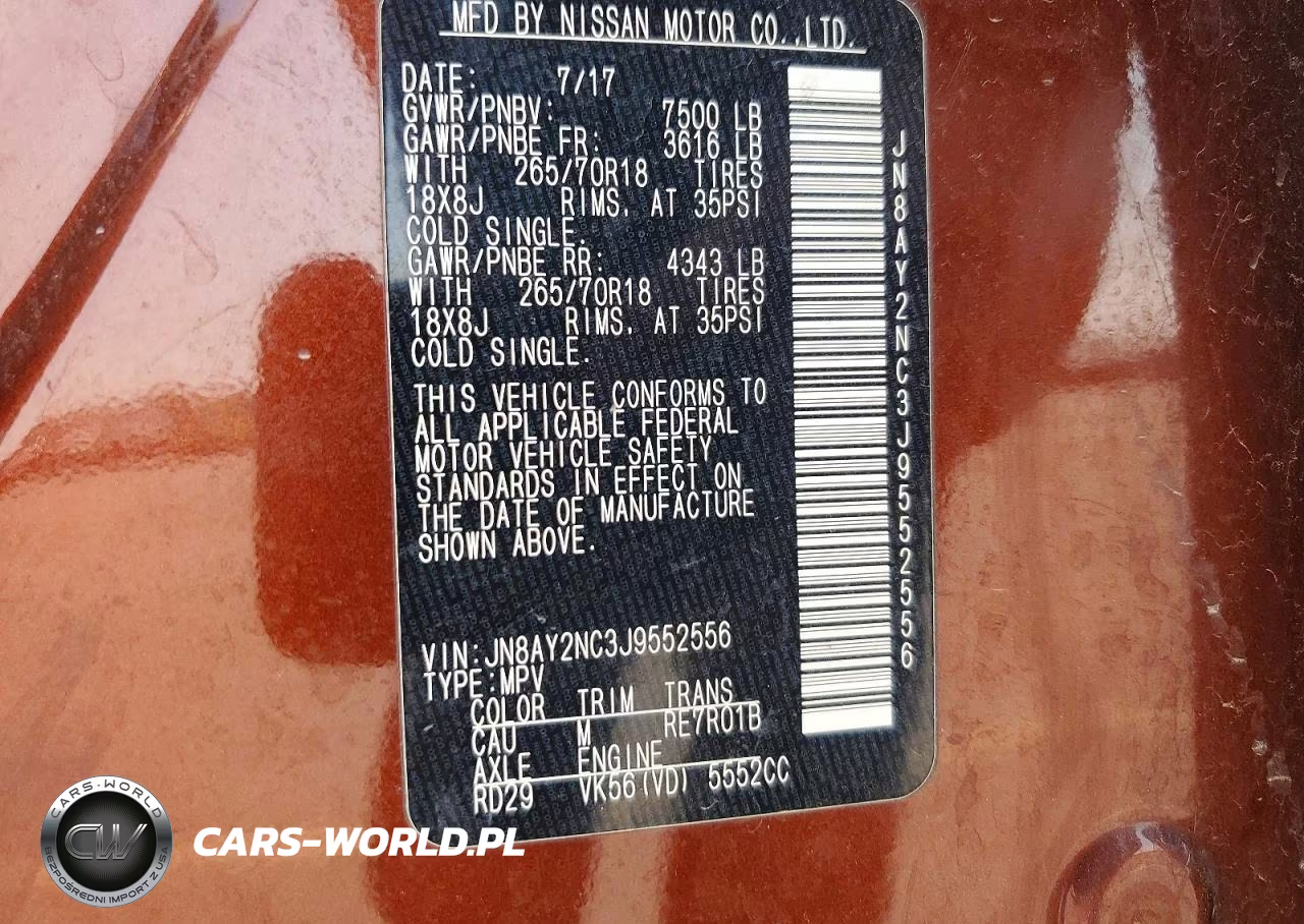 2018 Nissan Armada Sv VIN:JN8AY2NC3J9552556 - 13