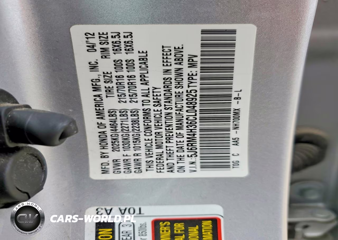 2012 Honda Cr-V Lx VIN:5J6RM4H36CL048925 - 13