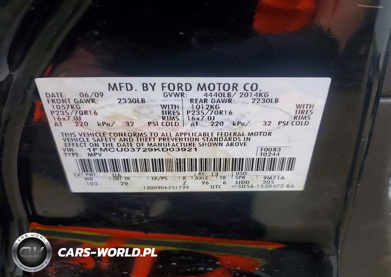 2009 Ford Escape Xlt VIN:1FMCU03729KD03921 - 12