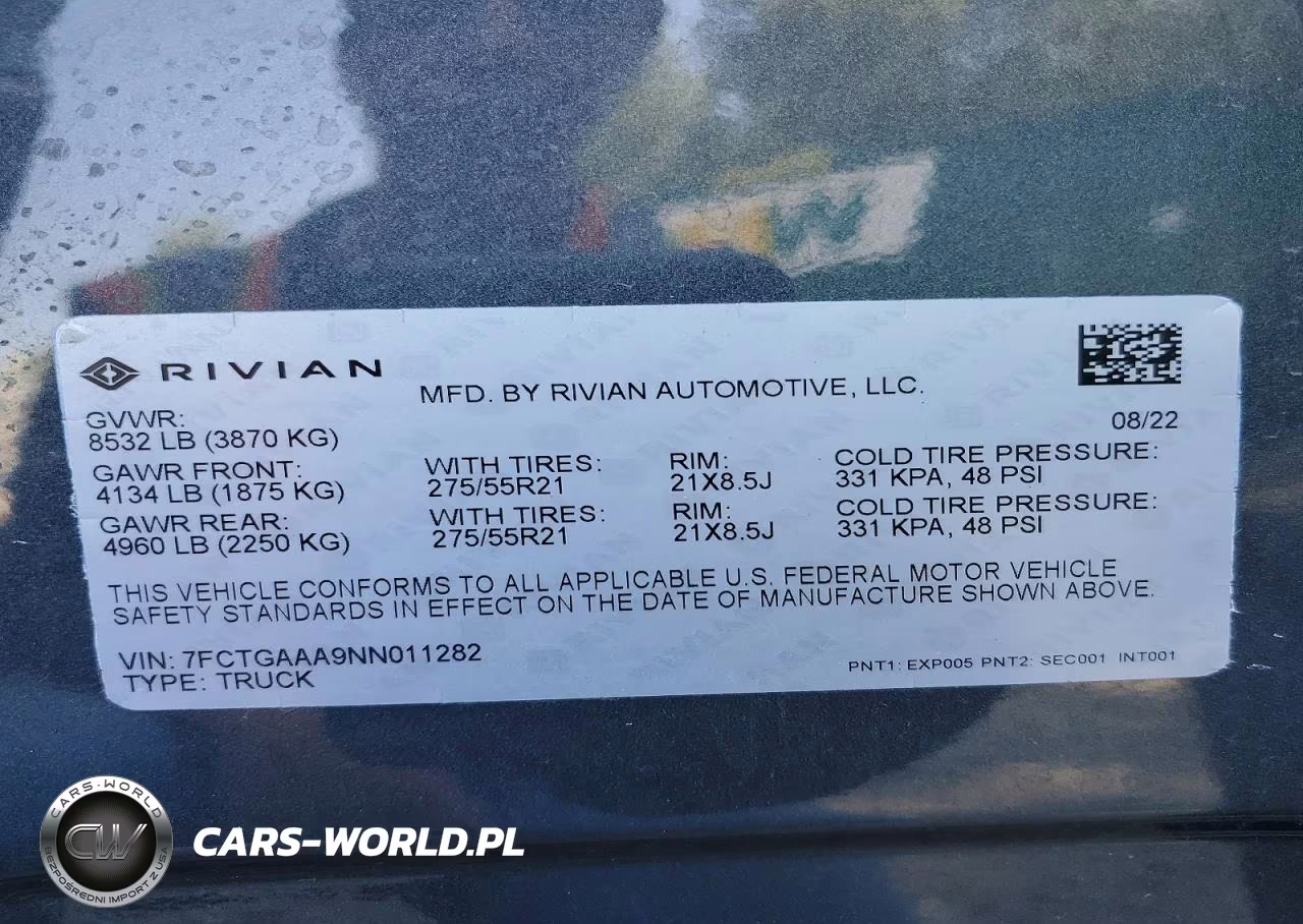 2022 Rivian R1T Adventure VIN:7FCTGAAA9NN011282 - 12
