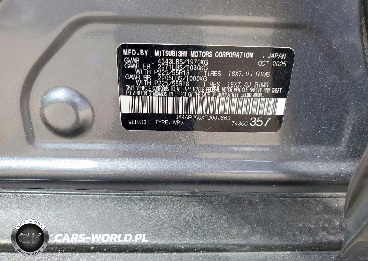 2026 Mitsubishi Outlander Sport S-Se VIN:JA4ARUAUXTU002669 - 14