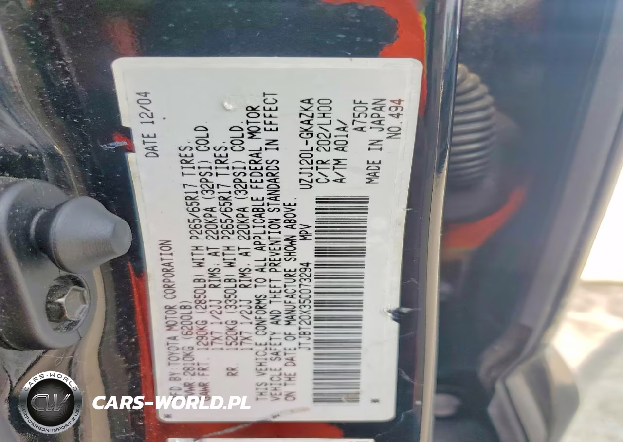 2005 Lexus Gx VIN:JTJBT20X350073294 - 13