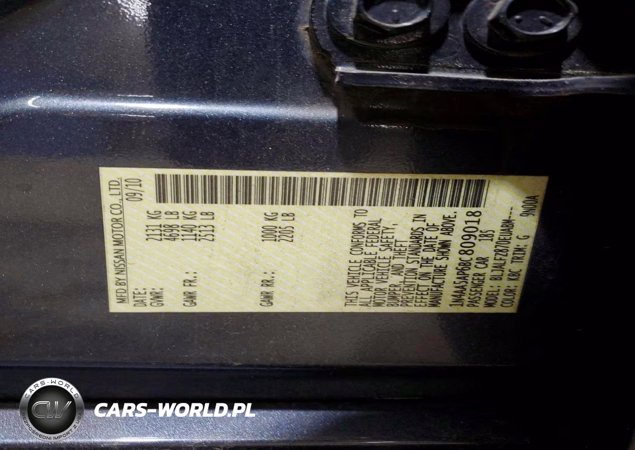 2011 Nissan Maxima 3.5 S VIN:1N4AA5AP6BC809018 - 12