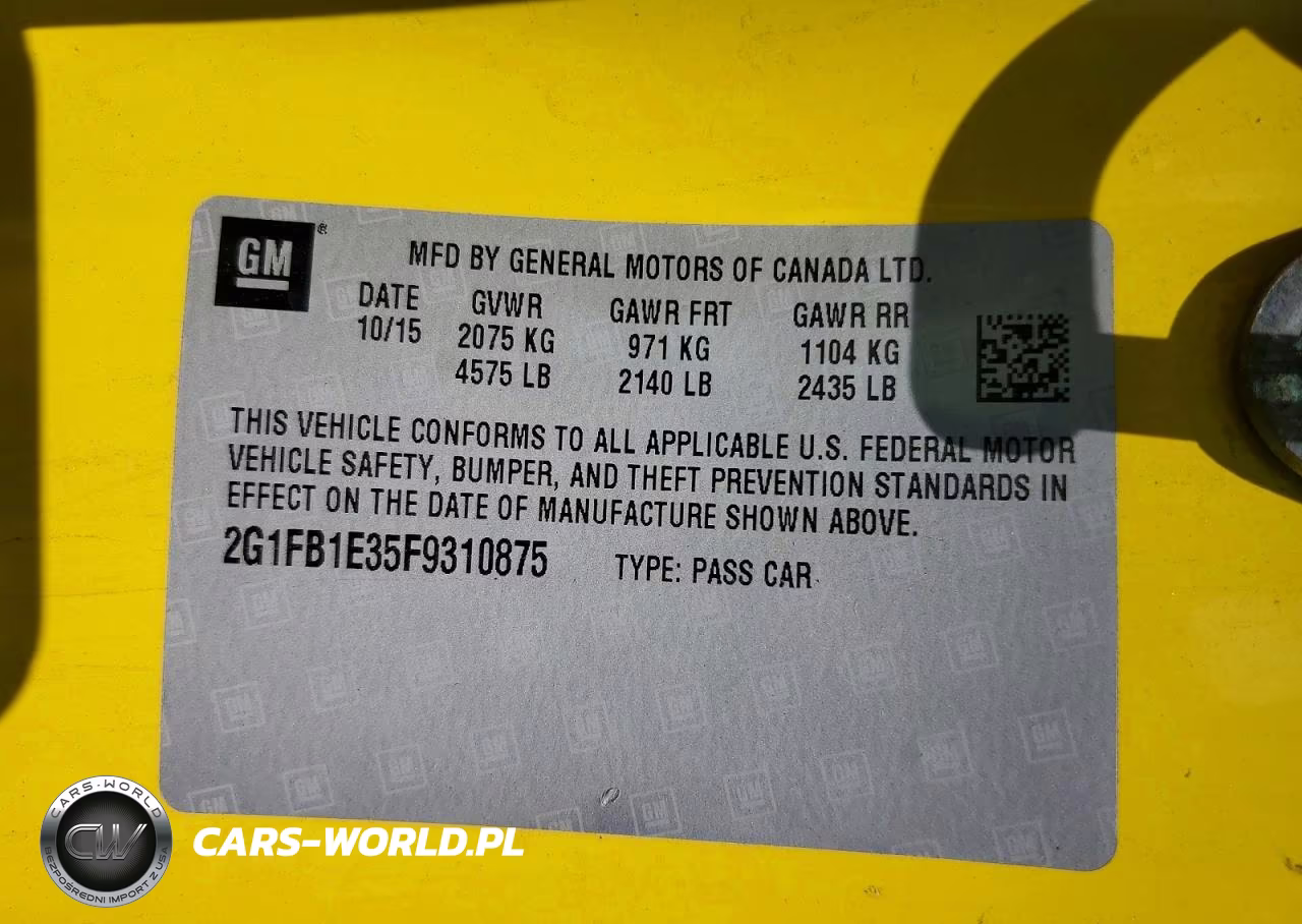 2015 Chevrolet Camaro Ls VIN:2G1FB1E35F9310875 - 12