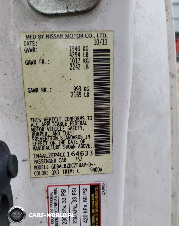 2012 Nissan Alitma VIN:1N4AL2EP4CC164633 - 13
