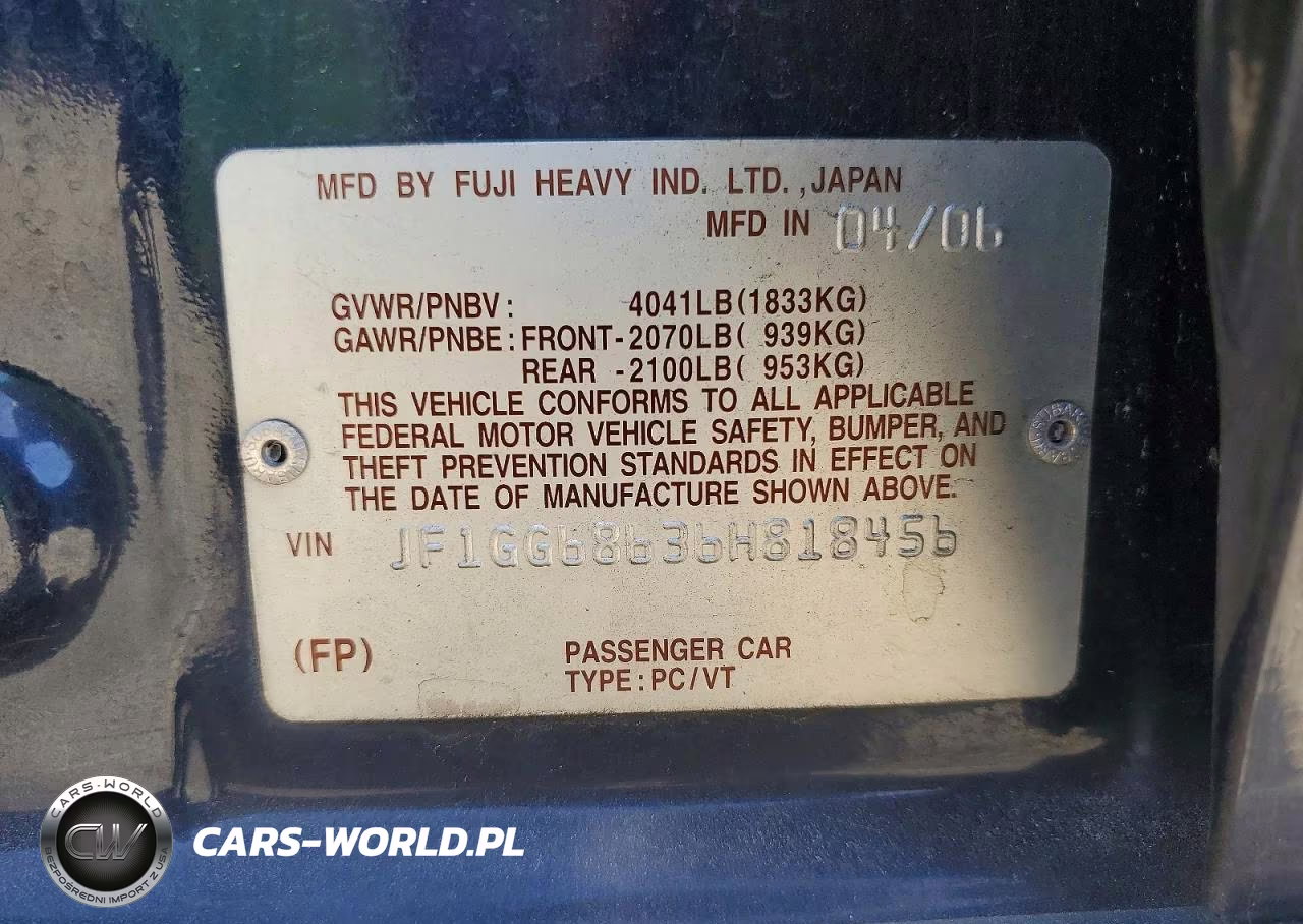 2006 Subaru Impreza Outback Sport VIN:JF1GG68636H818456 - 12