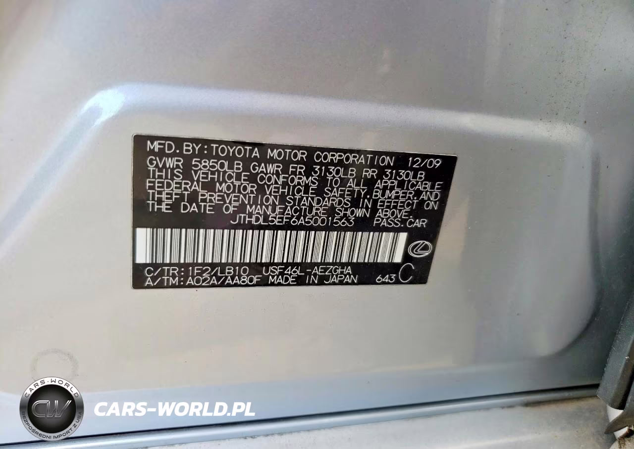2010 Lexus Ls 460L VIN:JTHDL5EF6A5001563 - 12