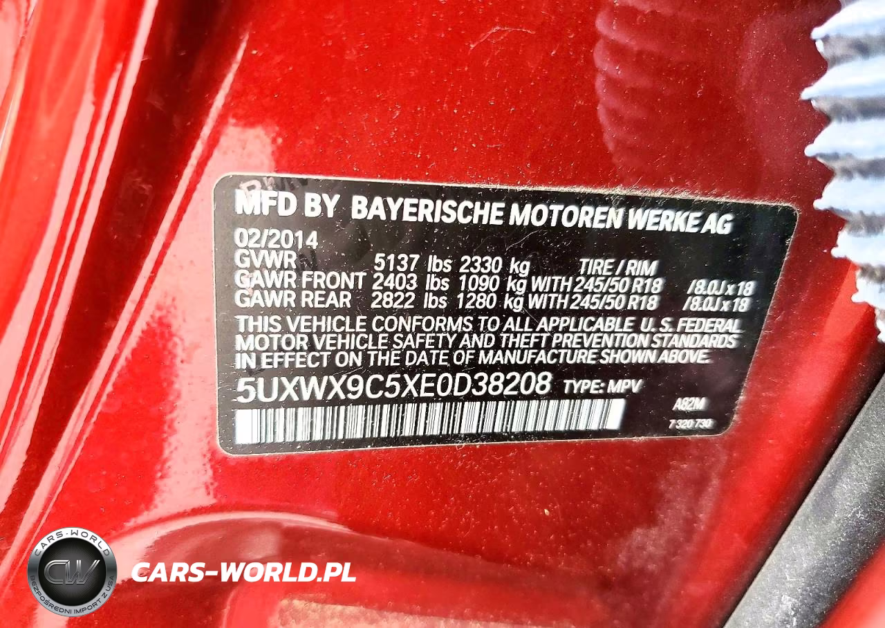 2014 BMW X3 xDrive28I VIN:5UXWX9C5XE0D38208 - 13