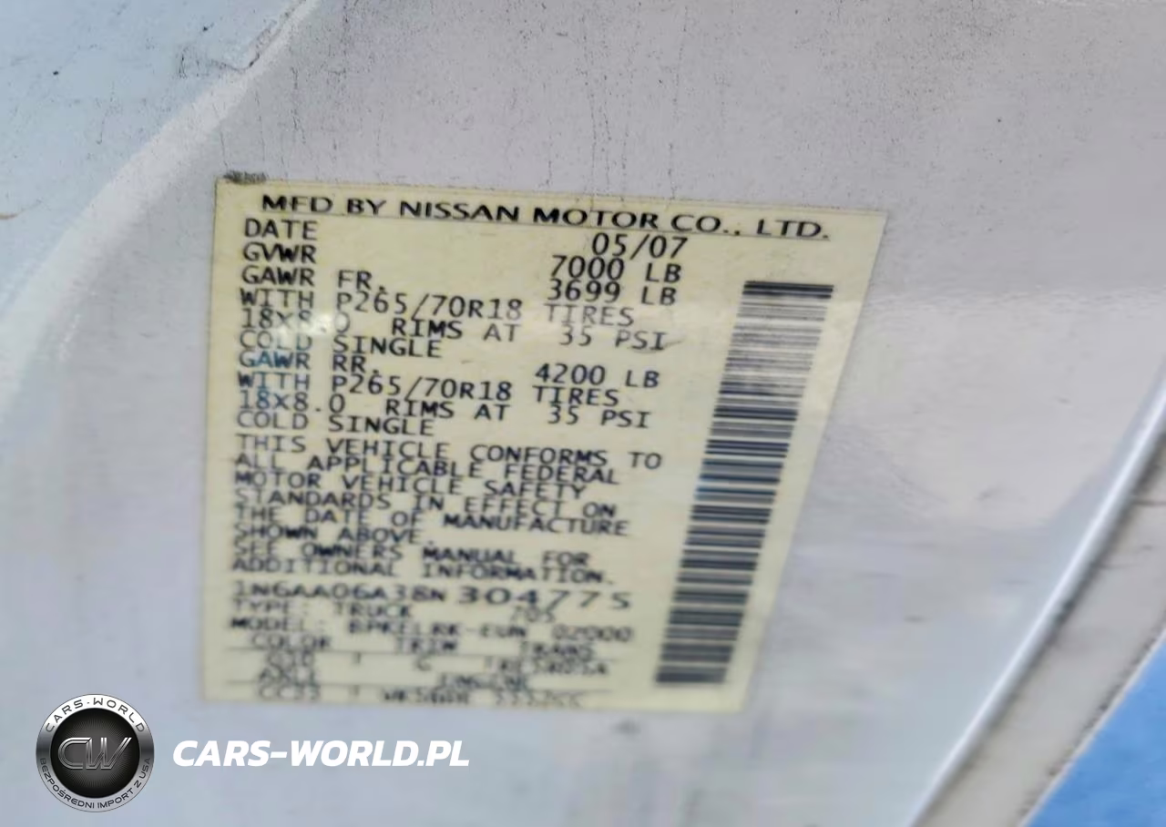 2008 Nissan Titan Xe VIN:1N6AA06A38N304775 - 12