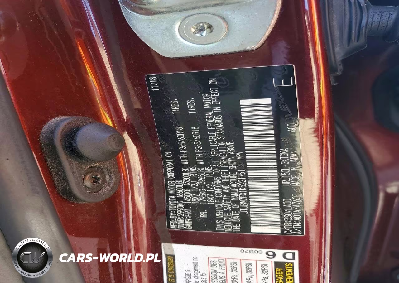 2019 Lexus Gx 460 VIN:JTJBM7FX1K5221751 - 13
