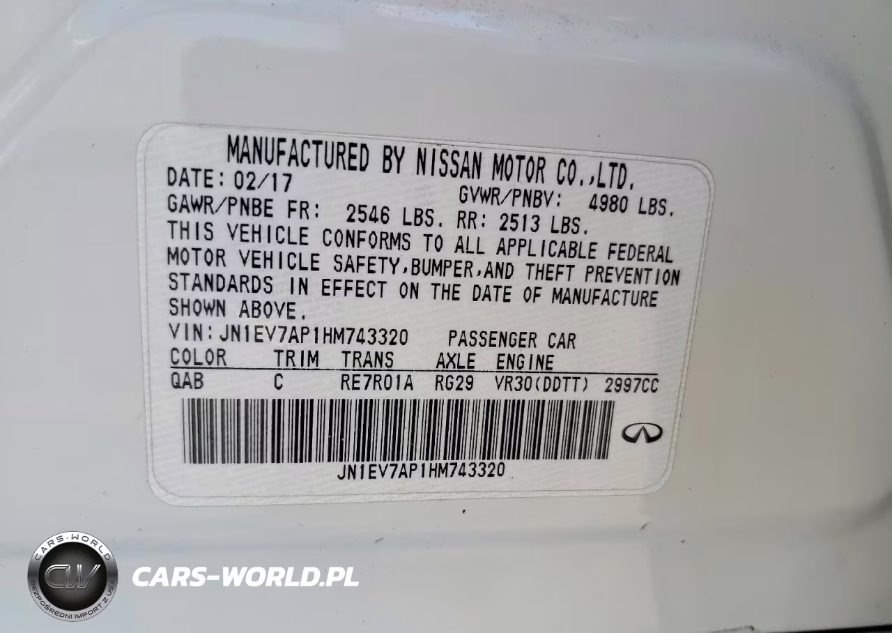 INFINITI Q50 VIN:JN1EV7AP1HM743320 - 12