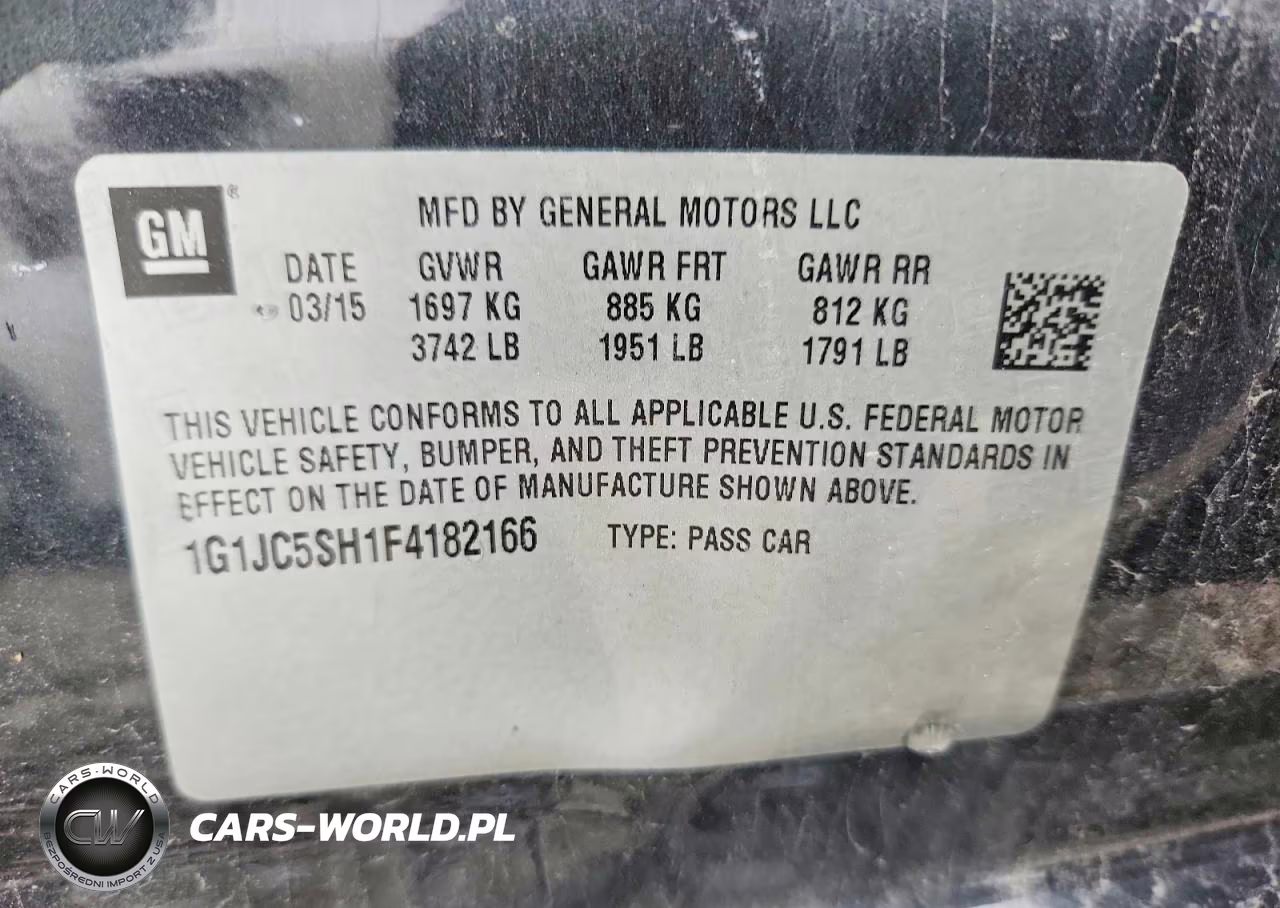2015 Chevrolet Sonic Lt VIN:1G1JC5SH1F4182166 - 12