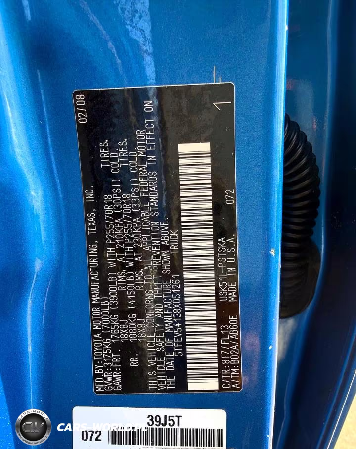 2008 Toyota Tundra Sr5 VIN:5TFEV54138X051261 - 10