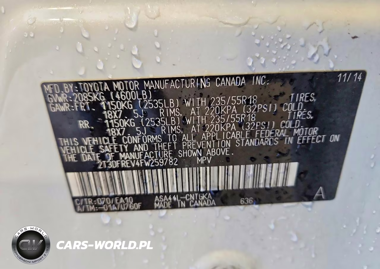 2015 Toyota Rav4 Limited VIN:2T3DFREV4FW259782 - 13