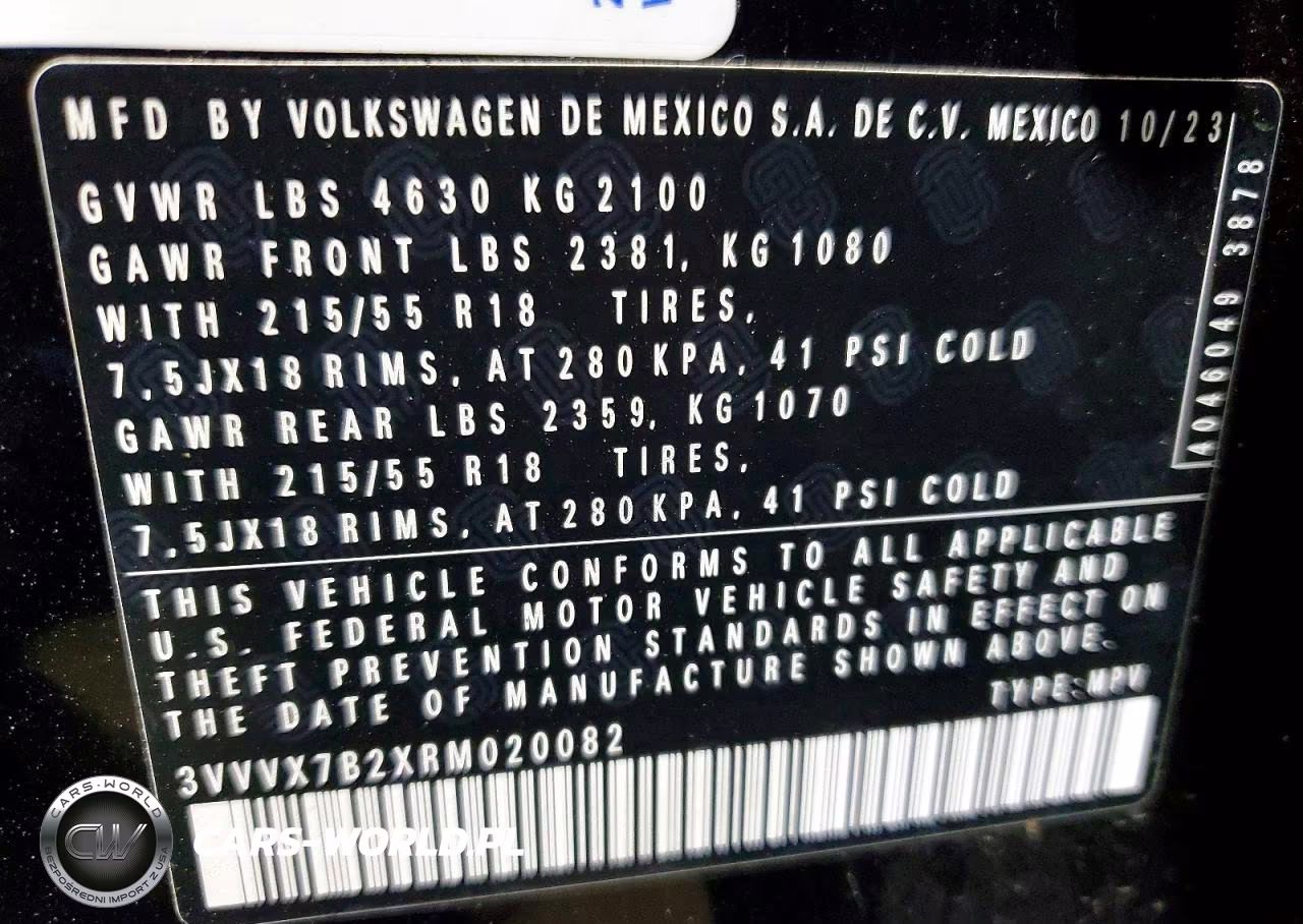 2024 Volkswagen Taos Se VIN:3VVVX7B2XRM020082 - 13