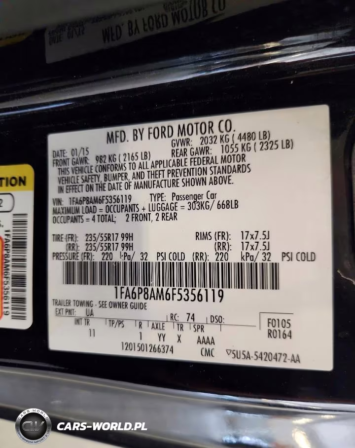 2015 Ford Mustang VIN:1FA6P8AM6F5356119 - 12
