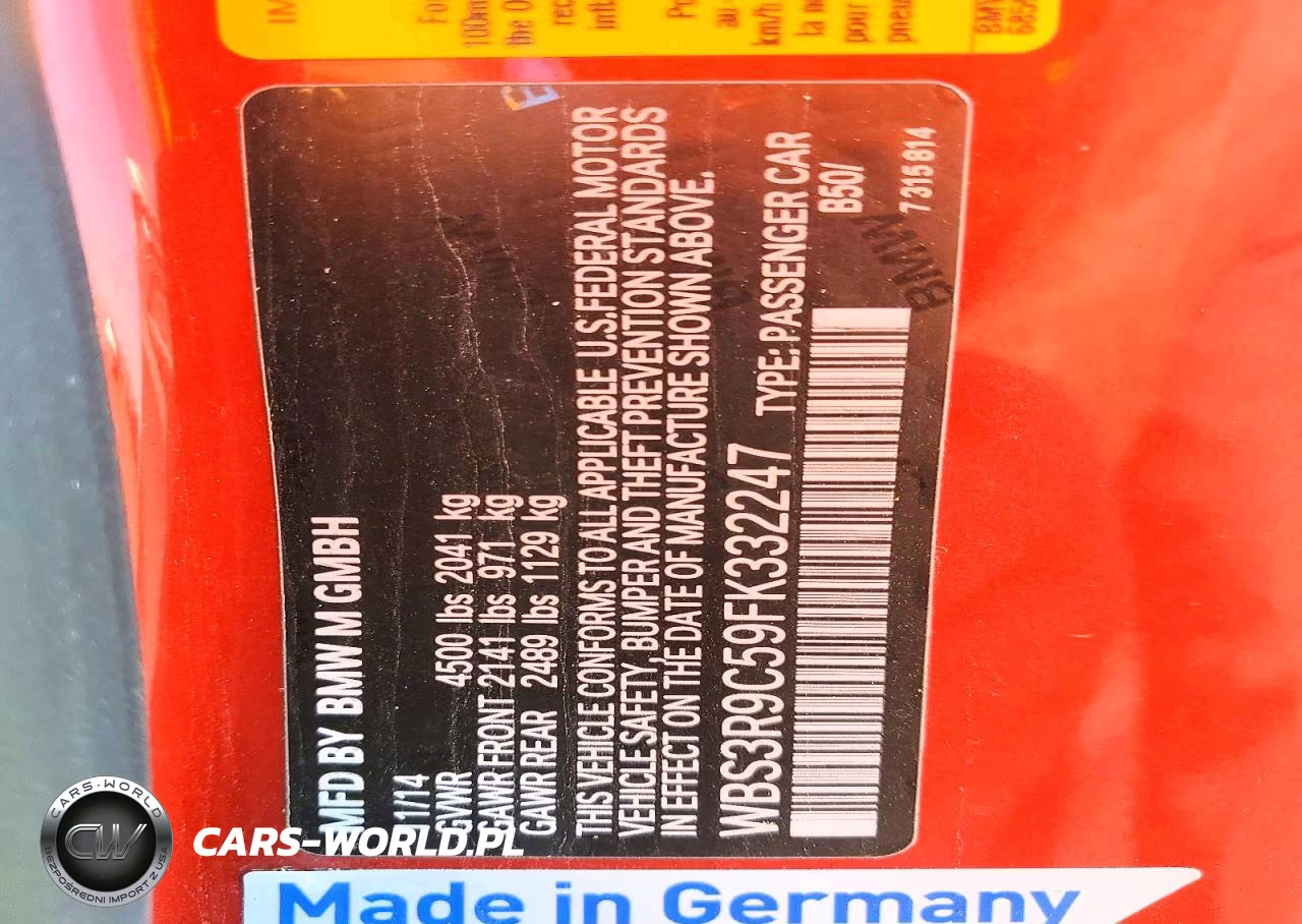 2015 BMW M4 VIN:WBS3R9C59FK332247 - 12