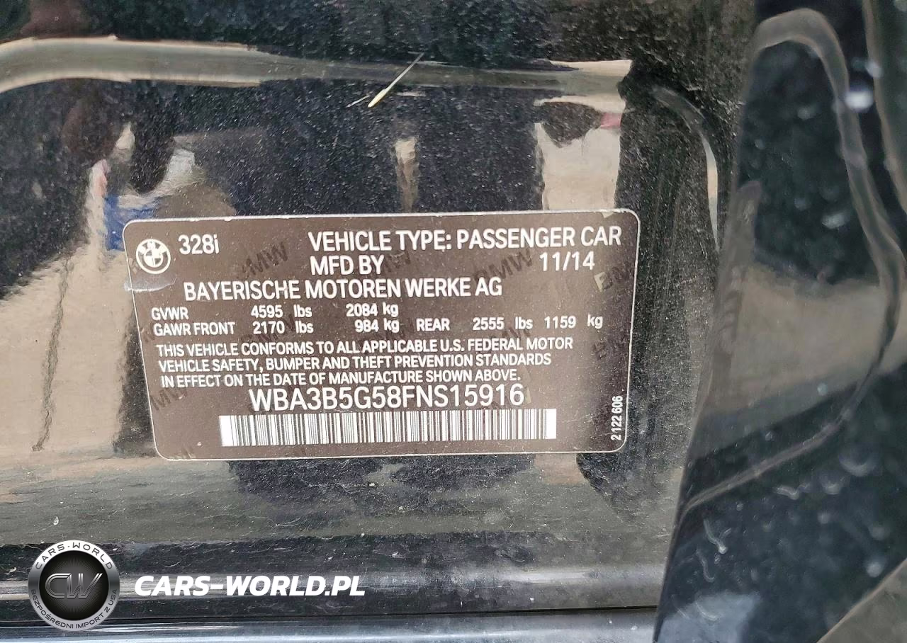 2015 BMW 328 Xi Sulev VIN:WBA3B5G58FNS15916 - 13