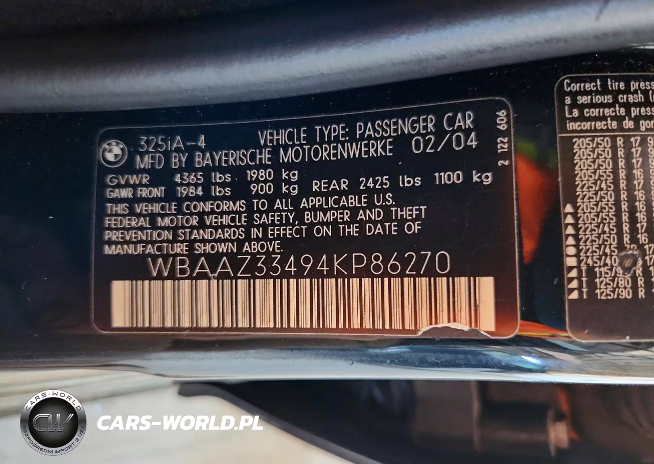 2004 BMW 325 Is Sulev VIN:WBAAZ33494KP86270 - 13