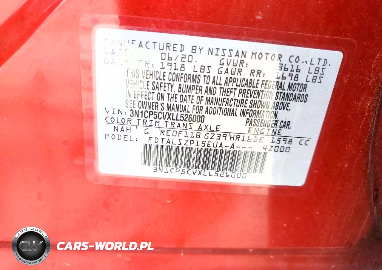 2020 Nissan Kicks Sv VIN:3N1CP5CVXLL526000 - 13