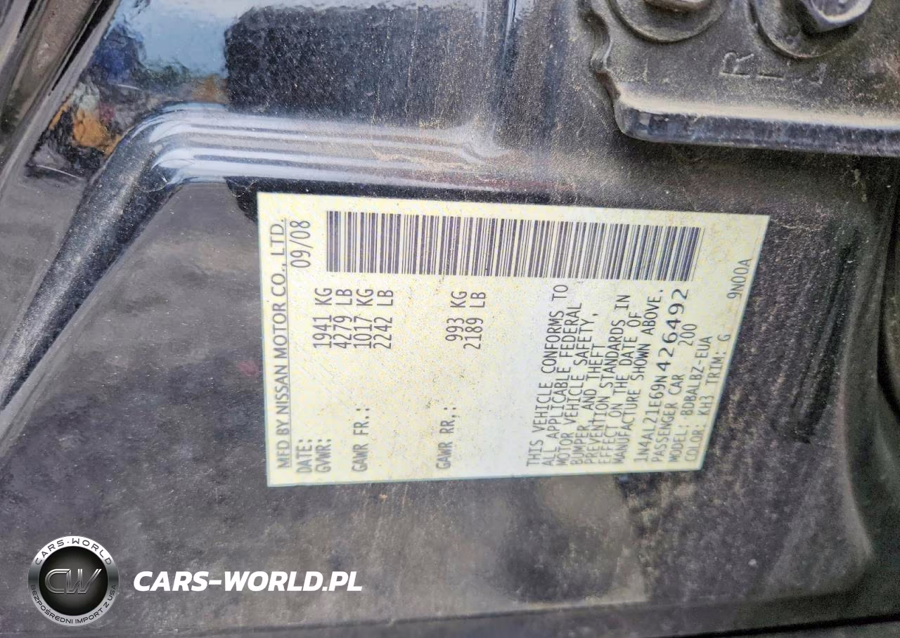 2009 Nissan Altima 2.5 VIN:1N4AL21E69N426492 - 12