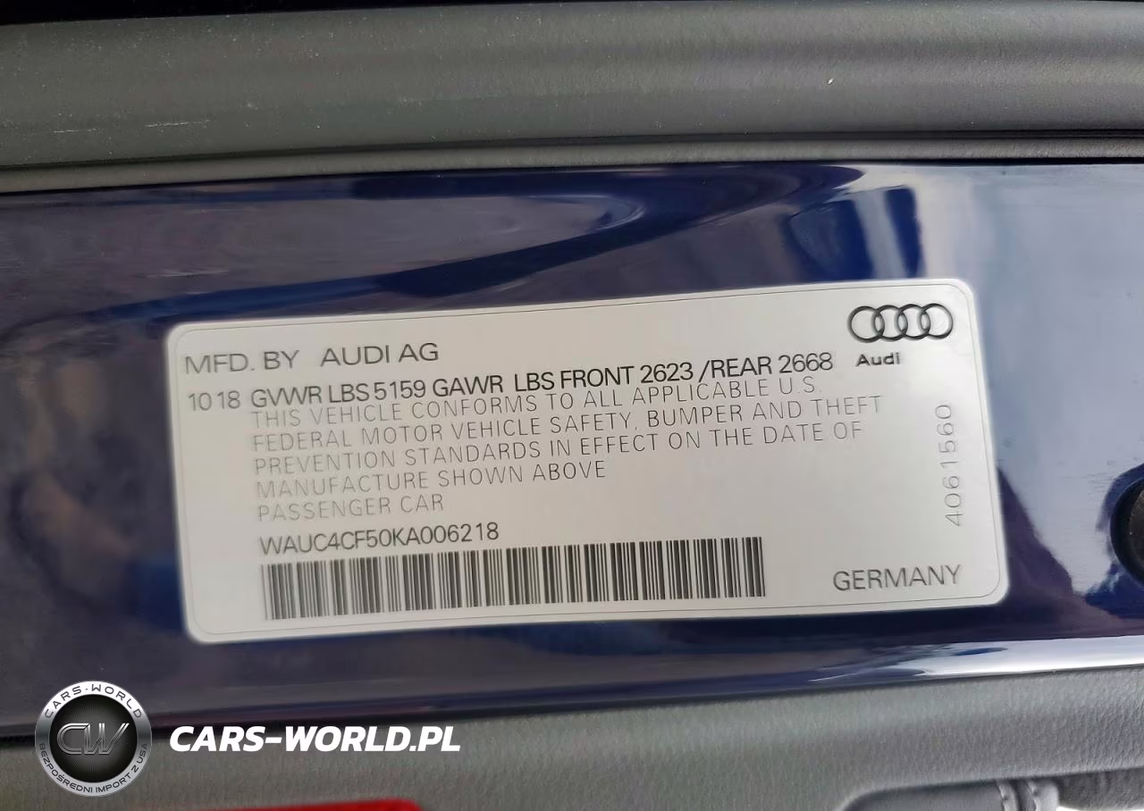 2019 Audi S5 Prestige VIN:WAUC4CF50KA006218 - 12