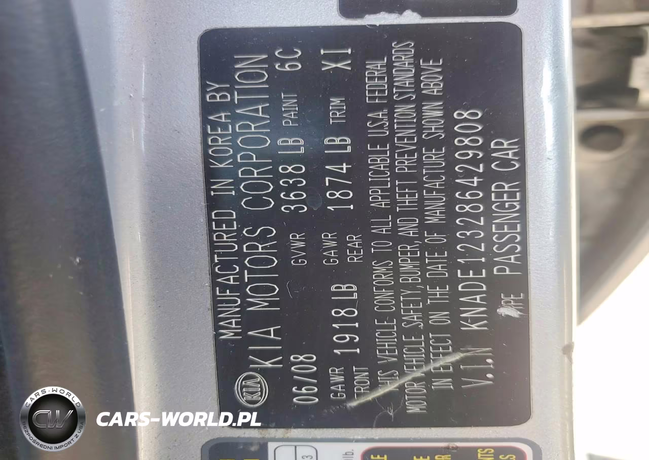 2008 Kia Rio Base VIN:KNADE123286429808 - 12