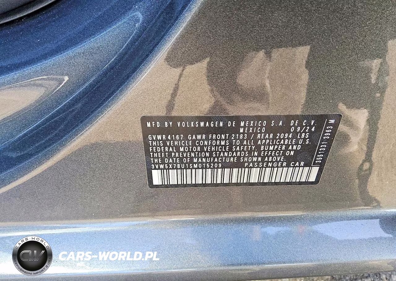 2025 Volkswagen Jetta S VIN:3VW5X7BU1SM015209 - 12