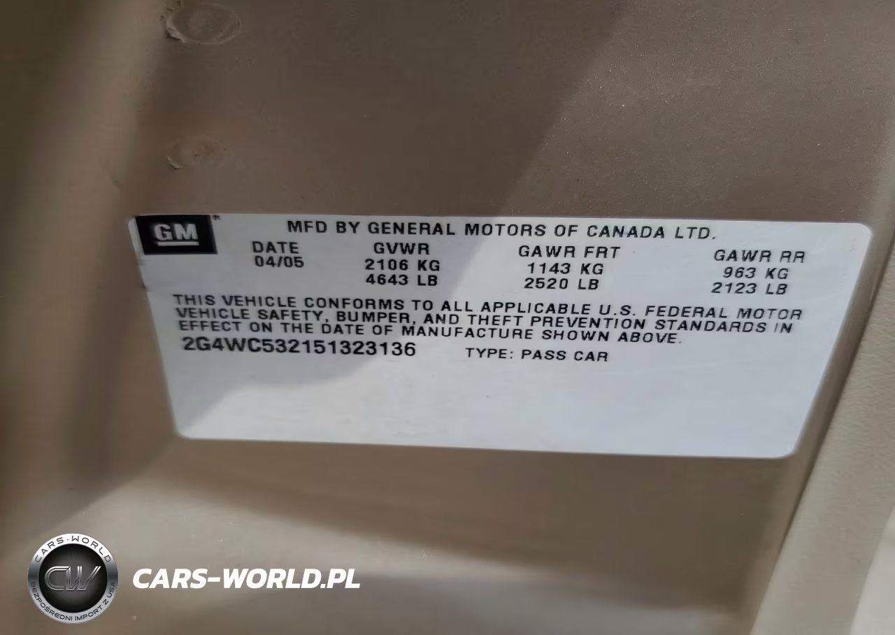 2005 Buick Lacrosse Cx VIN:2G4WC532151323136 - 13