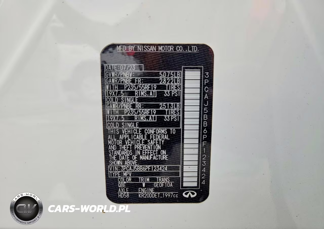 2023 Infiniti Qx50 Luxe VIN:3PCAJ5BB6PF123424 - 12