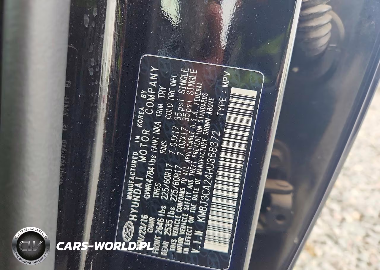 2017 Hyundai Tucson Eco VIN:KM8J3CA24HU368372 - 12