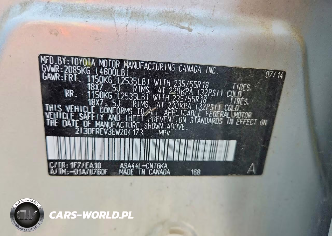 2014 Toyota Rav4 Limited VIN:2T3DFREV3EW204173 - 14