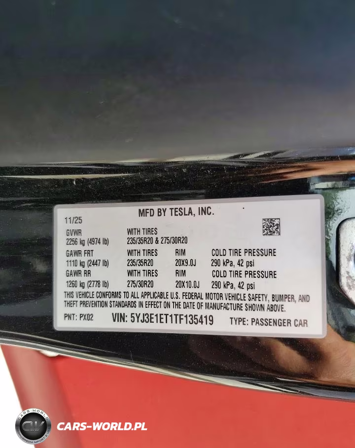 2026 Tesla Model 3 VIN:5YJ3E1ET1TF135419 - 13
