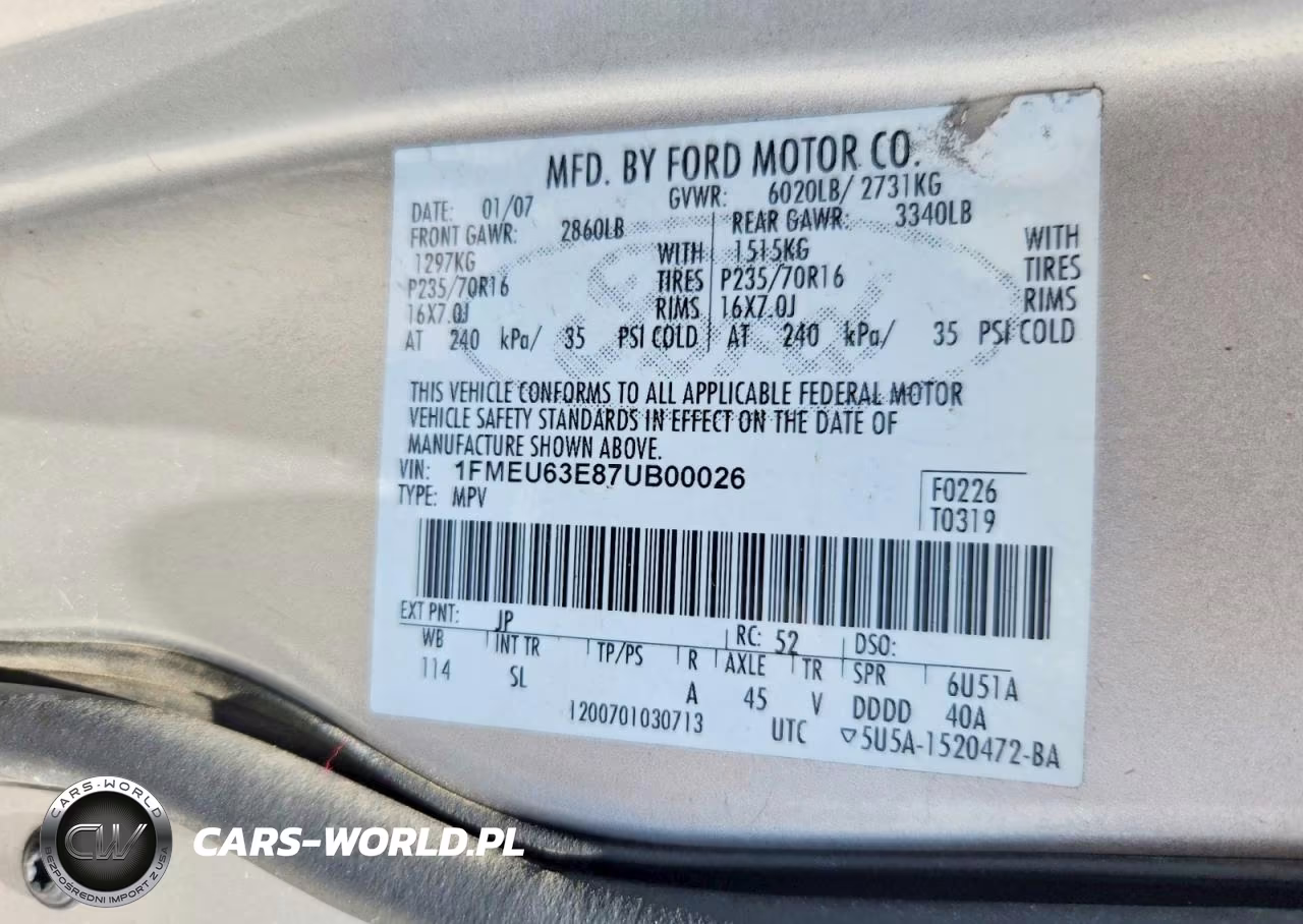 2007 Ford Explorer Xlt VIN:1FMEU63E87UB00026 - 13