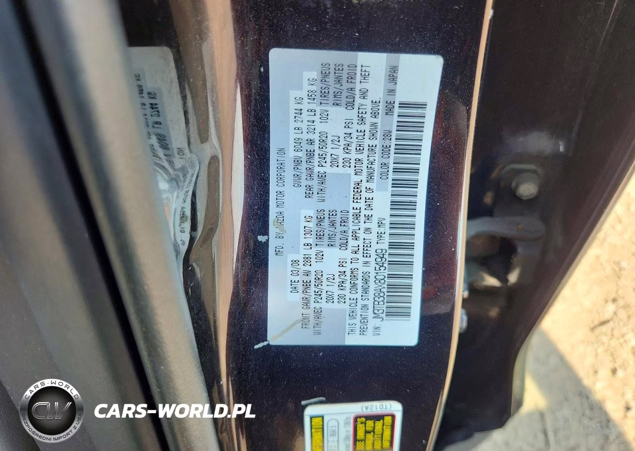 2008 Mazda Cx-9 VIN:JM3TB38AX80154949 - 12