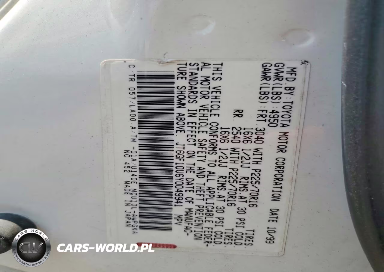2000 Lexus Rx 300 VIN:JT6GF10U6Y0049941 - 13