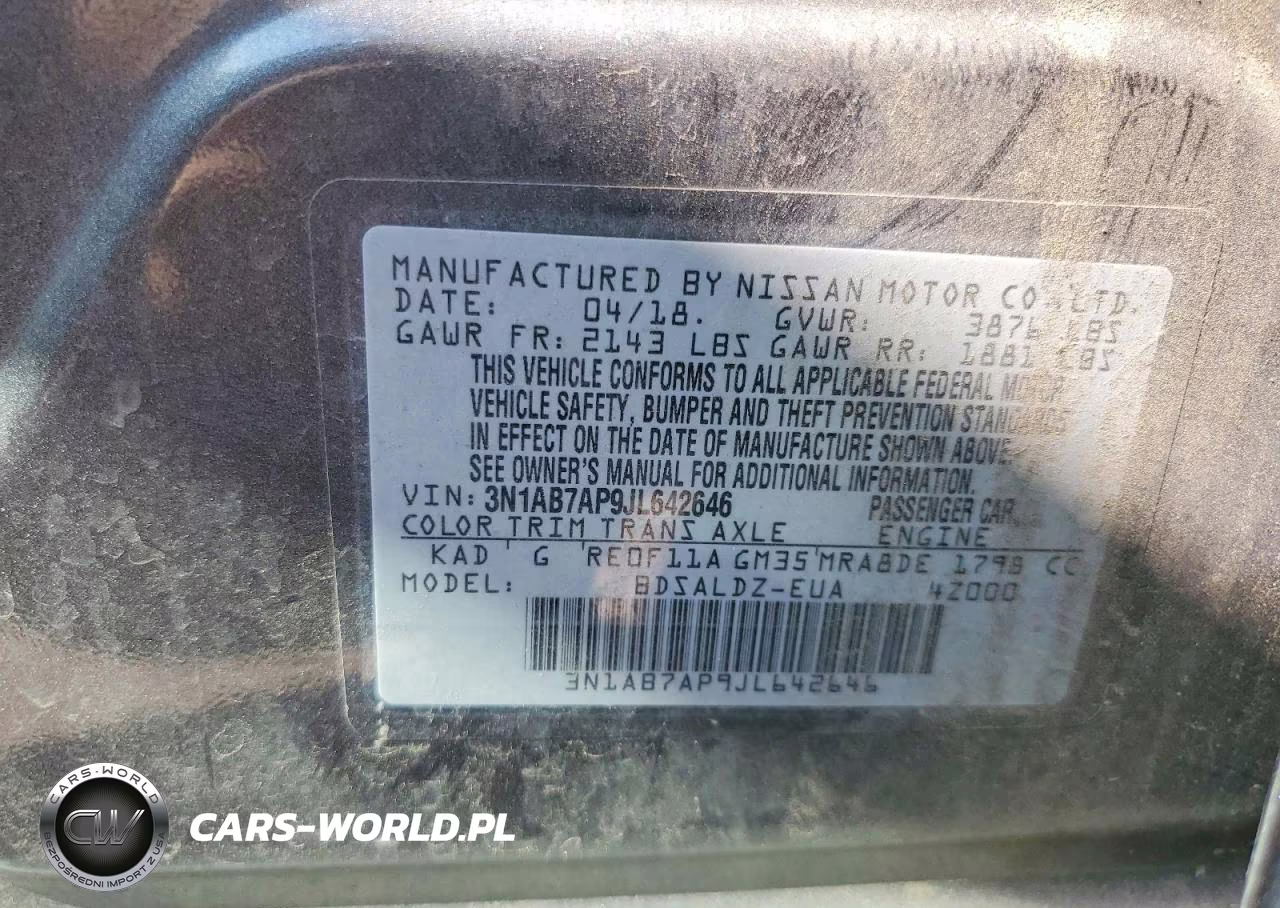 2018 Nissan Sentra Sv VIN:3N1AB7AP9JL642646 - 12