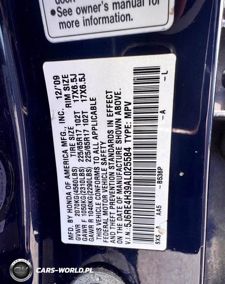 2010 Honda Cr-V Lx VIN:5J6RE4H39AL025584 - 10